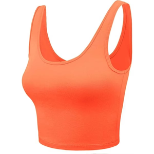 Soutien-gorge de sport tendance pour femme, débardeur court en tissu extensible et lisse, confort tout au long de la journée pour l'entraînement, le yoga, les tenues décontractées et athleisure - Product Image 1