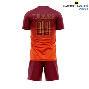 Uniforme de Fútbol Personalizado con Sublimación en Naranja Carmesí y Dorado Antiguo, con Camiseta Deportiva Transpirable de Manga Corta - Product Image 4