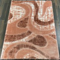 Adiva Hochflor-Teppich aus Polyester, Maschinell Gewebt, Schlingen-/Schneidflor, Jacquard, Rutschfest, Mittlere Dicke, Jute-Rücken