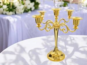 Candélabre en aluminium à 5 bras de conception moderne parfait pour la décoration de maison et de fête de mariage à un prix abordable - Product Image 5