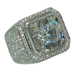 Bague de mariage religieuse en argent 925 avec diamant Moissanite VVS, personnalisée, sertie de pierres, pour homme - Product Image 3