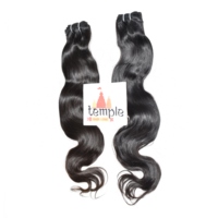 Extensions de cheveux Remy non traités 100% naturels indiens, cuticules alignées, Deep Wave, en mèches de temple, boucles pour tressage, double trame machine
