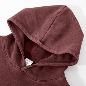 Sweat à capuche en coton vintage décontracté pour hommes Couleur unie 2025 Sweat-shirt avec fermeture à glissière Technique délavée pour la saison d'hiver - Product Image 6