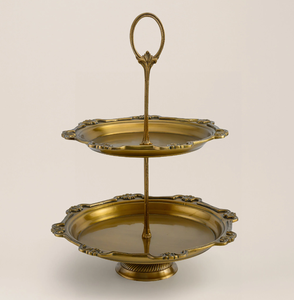 Support à gâteau en laiton fêtes d'anniversaire article décoratif meilleur prix décoration de noël de luxe poli miroir à 3 niveaux - Product Image 2