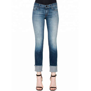 Jean skinny en denim bleu de haute qualité pour femmes pantalon de fitness flexible respirant avec un bon coût Style avant plat pour un hiver difficile - Product Image 1