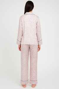 Conjunto de Pijama de Dos Piezas con Botones y Manga Larga, Camisa y Pantalones, Conjunto de Pijama de Satén Suave con Estampado Floral para Mujer - Product Image 2