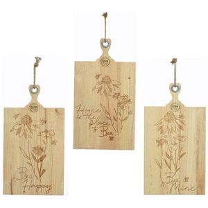 Ensemble de 3 planches à découper carrées pratiques en bois d'acacia et de mangue avec poignée - Product Image 1