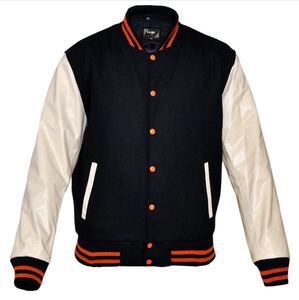 Manufacturer Blank Custom Logo <b>Men</b> Baseball Varsity <b>Jacket</b> Woolen <b>Leather</b> Sleeve Casual Coat Windproof Breathable Plus Size - Product Image 5