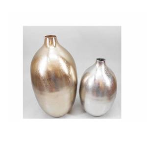 Venta caliente patrón estriado esmalte de aluminio fundido moderno personalizado jarrón de mesa hogar Oficina Decoración Para sala de estar - Product Image 4