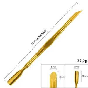 ช้อนทำเล็บสเตนเลสแบบปลายสองชั้นอุปกรณ์ทำเล็บใช้ซ้ำได้เครื่องมือทำเล็บหนังกำพร้าใช้ได้สองครั้ง - Product Image 2