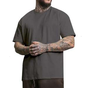 T-shirt surdimensionné en coton 100% 280 g/m², taille plus, graphique personnalisé, jersey uni pour homme, t-shirt personnalisé lourd pour homme, coupe ample - Product Image 2