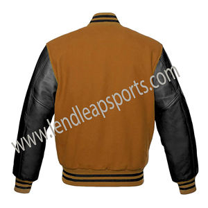 Mayorista Fabricante Chenille Bordado Parches College Varisty Chaquetas Béisbol Bomber Letterman Crop Leather Varsity Jacket - Product Image 3