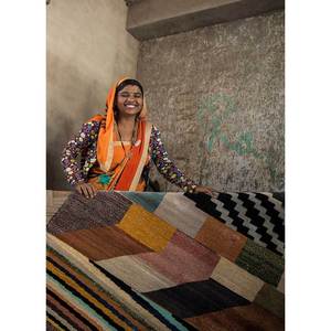 Tapis de prière Baishno Mata Ki Sidhiyan de style Kilim - Product Image 5