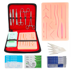 Kit de suture chirurgicale complet de coussinets en silicone durables les mieux notés ensemble de formation pour étudiants en médecine avec outils en acier - Product Image 1