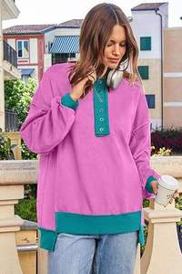 Sweatshirts d'hiver surdimensionnés esthétiques pour femmes et filles, tenue preppy, mode 2025, pull à col rond, design personnalisé, logo sur le devant - Product Image 6