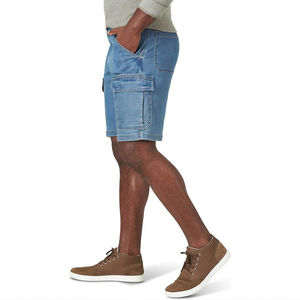 <b>Men's</b> Custom Sized and Color Denim <b>Shorts</b> Breathable Sustainable Product at Wholesale Prices Solid <b>Pattern</b> - Product Image 2
