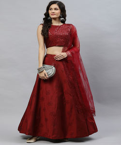 Seda tradicional con estampado pesado Lehenga Choli con Dupatta Ropa DE BODA Precio al por mayor Ropa étnica - Product Image 5