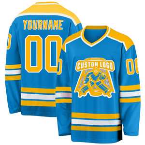 Maillot de hockey sur glace avec logo personnalisé, broderie de haute qualité, matière polyester, impression par sublimation, uniforme d'équipe personnalisé - Product Image 1
