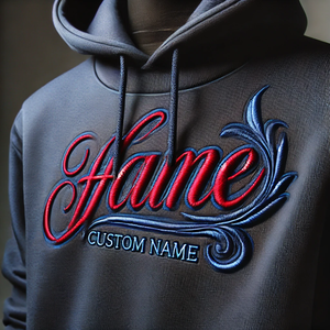 เสื้อมีฮู้ดปักสำหรับผู้ชายและผู้หญิงผ้านุ่มสบายพร้อมรายละเอียดแบบปักได้ - Product Image 3