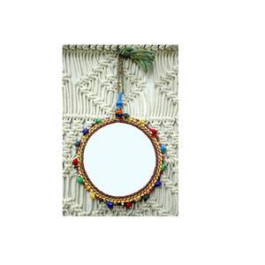 Design unique Miroir mural en macramé Finition naturelle la plus attrayante Décoration de Noël pour le salon Prix le plus bas - Product Image 6