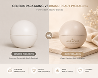Pot cosmétique de luxe en forme de sphère, toucher doux, OEM, finition mate, pour masque à lèvres nude, crème contour des yeux, emballage unique pour soins de la peau avec couvercle