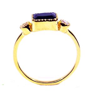 Everyday Wear 925 Sterling Silver Gold Plated Vermeil <b>Black</b> <b>Onyx</b> Diamond Gemstone Women Wear <b>Ring</b> - Product Image 4