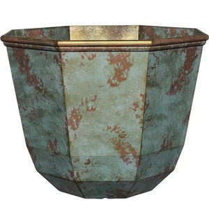 Jardinière galvanisée à l'aspect vintage fabriquée par Rael en fer galvanisé pour la décoration de la maison, du bureau et du jardin. - Product Image 5