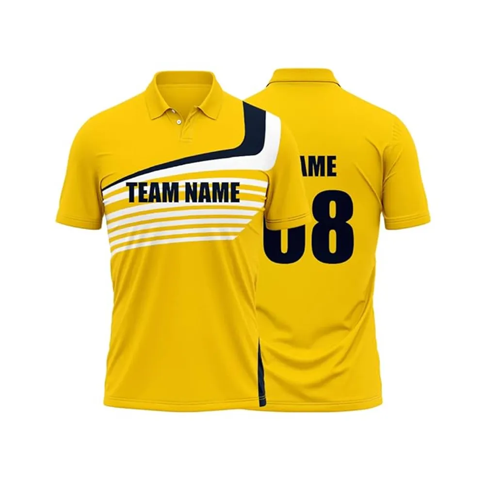 Nouveau logo Design Cricket Uniform maillot de cricket et motif d'ensemble d'uniformes avec un nom et un numéro différents