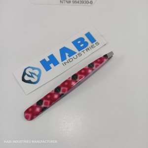 Pince à sourcils professionnelle en acier allemand à pointe inclinée personnalisée pour les cils de conception colorée pour hommes et femmes - Product Image 4