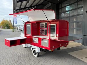 Remolque de Comida Eléctrico de 3 Ruedas Piaggio Ape, Carrocería de Acero, Estilo Clásico Vintage, Resistente a la Oxidación, Remolcable - Product Image 4