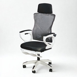 Fauteuil de bureau inclinable GAK908T avec cadre blanc et appui-tête – Catégorie de produit : Manteau pour femme - Product Image 1