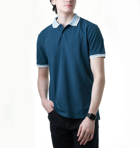 Polo à manches courtes personnalisé pour hommes coupe normale tissu piqué de coton durable broderie de logo personnalisé disponible - Product Image 1