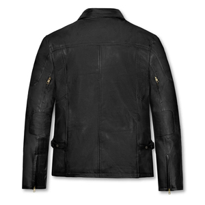 Chaqueta de Cuero de Diseño de Moda de Alta Calidad para Hombre, Nuevo Estilo, Chaqueta de Cuero con Cremallera para Motociclista - Product Image 2