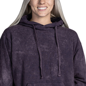 Sudaderas con capucha de lavado ácido al por mayor de fábrica para mujer Sudaderas con capucha de cuerpo recortadas de lavado ácido largo - Product Image 4