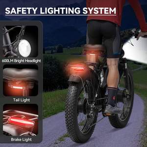 Bicicleta Eléctrica de 6000W de Potencia Máxima con Doble Motor para Adultos - Bicicleta Eléctrica Rápida de 52V 34Ah para Hombres y Mujeres, 45 MPH, Hasta 100 Millas de Autonomía, Neumáticos Gruesos de 24 Pulgadas con Bloqueo - Product Image 3