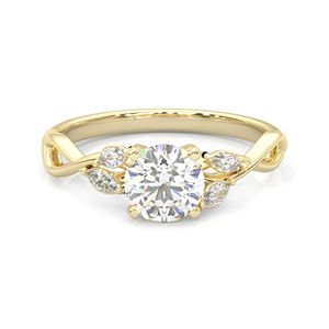 Anillo de Compromiso y Matrimonio con Corte Redondo y Diseño Trenzado para Mujer, Plata 925/Oro Rosa, Diseño Bonito - Product Image 1
