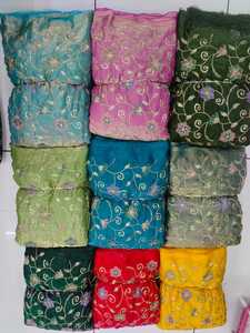 Tela de Georgette con Bordado Jacquard Colorido para Vestidos de Mujer, Ropa de Noche para Bodas, Bordado con Hilo de Nailon Suave - Product Image 5