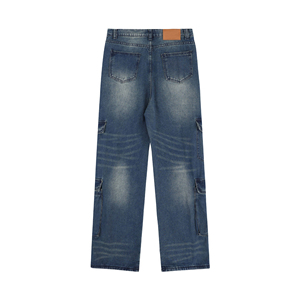 Nouveau gros hommes Style Vintage Denim Jeans pantalon aucun-déchiré maigre lavé Stretch Patchwork solide jeune homme jean pantalon - Product Image 4