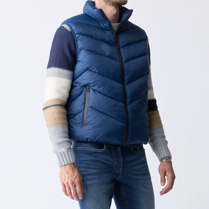 Los últimos hombres deportes al aire libre lona Stand Collar burbuja chaleco sin mangas precio al por mayor - Product Image 3