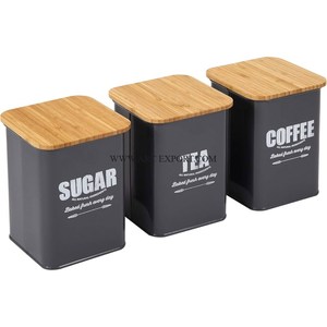 Ensemble de 4 boîtes de rangement pour table à manger pour la maison, forme et taille personnalisées, métal de couleur blanche, pots de cuisine uniques en étain, prix le moins cher - Product Image 5