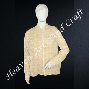 เสื้อเชิ๊ตผ้าฝ้ายของผู้หญิงทำด้วยมือสวยงามเสื้อเชิ๊ตพิมพ์ลายแบบอินเดียน้ำหนักเบามีสไตล์ทรงหลวมลำลองสำหรับฤดูร้อนตามธรรมชาติ - Product Image 3