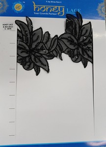 Tela de encaje bordado floral colorida vibrante y detallada con patrones intrincados, perfecta para la moda de alta gama - Product Image 5