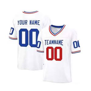 Ensemble de maillots de football américain Adultes Manches courtes Respirant Personnalisé Service OEM Disponible 100% Polyester Haute Qualité Équipe personnalisée - Product Image 6