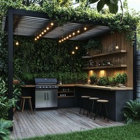 Muebles de Cocina para Exteriores de Acero Inoxidable, Diseño Nuevo, Resistentes a Insectos, Fáciles de Limpiar e Higiénicos, para Jardín