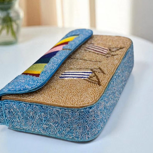 Sac à perles multicolores avec poignée, sac à main, sac à main décontracté, artisanat indien, fait à la main, sac baguette, - Product Image 1