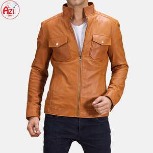 Vestes en cuir personnalisées de bonne qualité 2025 High Street hommes hiver col montant écologique respirant confortable mode - Product Image 1