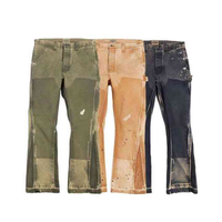 Pantalones Vaqueros Anchos de Invierno Personalizables 2025, Estilo Vintage, Corte Bootcut, 100% Algodón, Ligeros, para Hombre, ODM