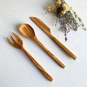 Wooden Cutlery Set 100 Pcs Disposable Sustainable Smooth Texture Comfortable Grip Eco Friendly Dining <b>Essentials</b> - Product Image 3