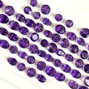 Piedra preciosa suelta facetada con forma de mezcla de amatista púrpura Natural 4x6-8x10mm cuentas de piedra de amatista para la fabricación de joyas de mayorista a granel - Product Image 5
