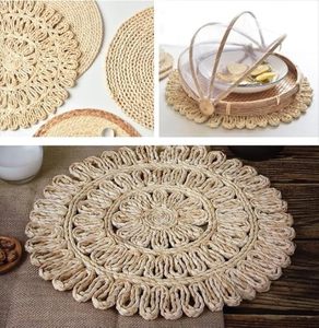 แผ่นรองจานและแผ่นรองจานลายดอกผักตบชวาสำหรับงานปาร์ตี้ที่ดีที่สุดแผ่นรองจานหวายทรงกลมดีไซน์สำหรับตกแต่งเครื่องใช้บนโต๊ะอาหาร - Product Image 6